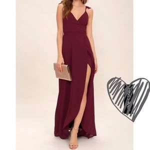 Lulu's Burgundy High Low Dress